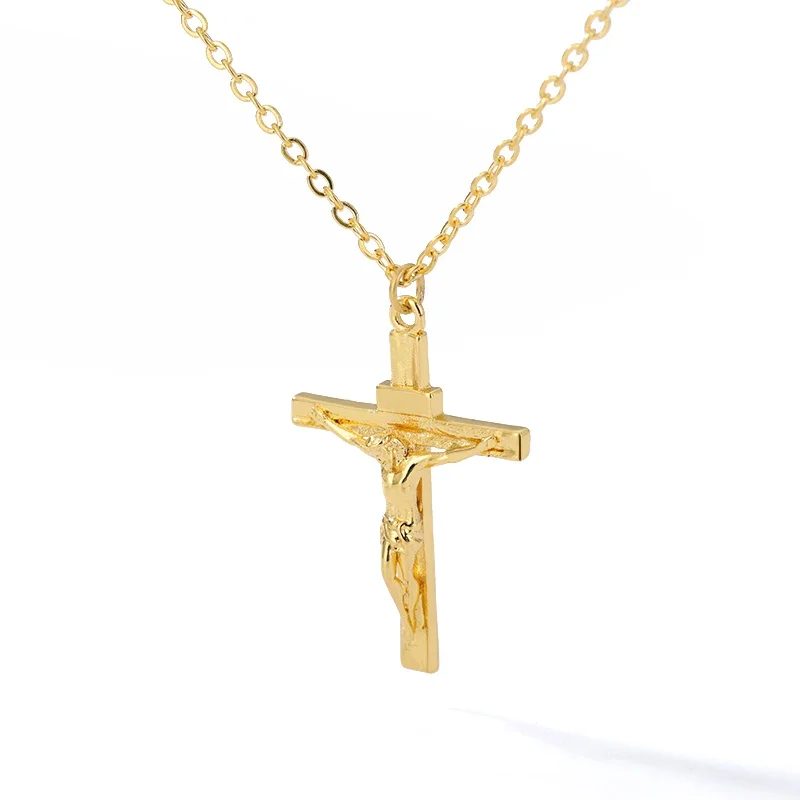 Collar cruz de Jesús dorado